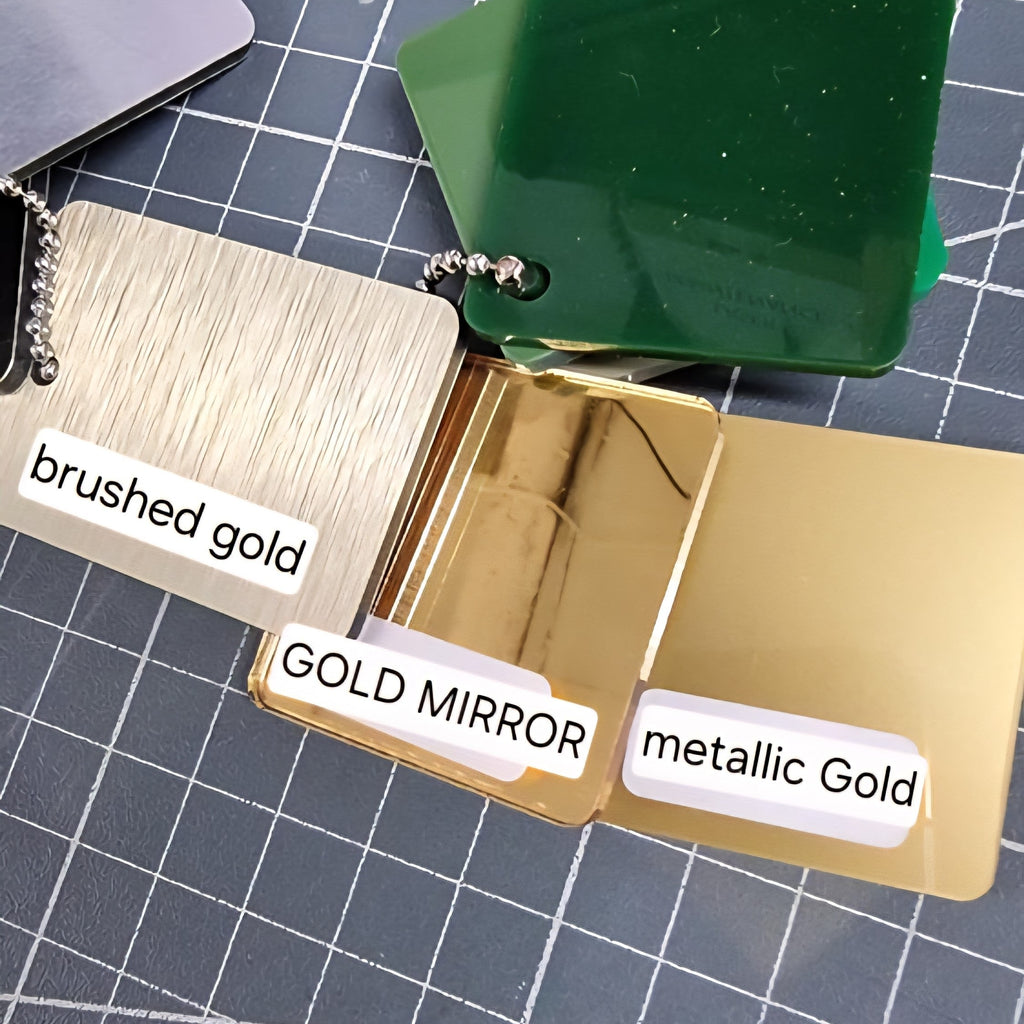 Custom Order - AESTHETICS CBFL & OPULENT - "GOLD MIRROR" acrylic - 140cm wide - Double Sided Tape