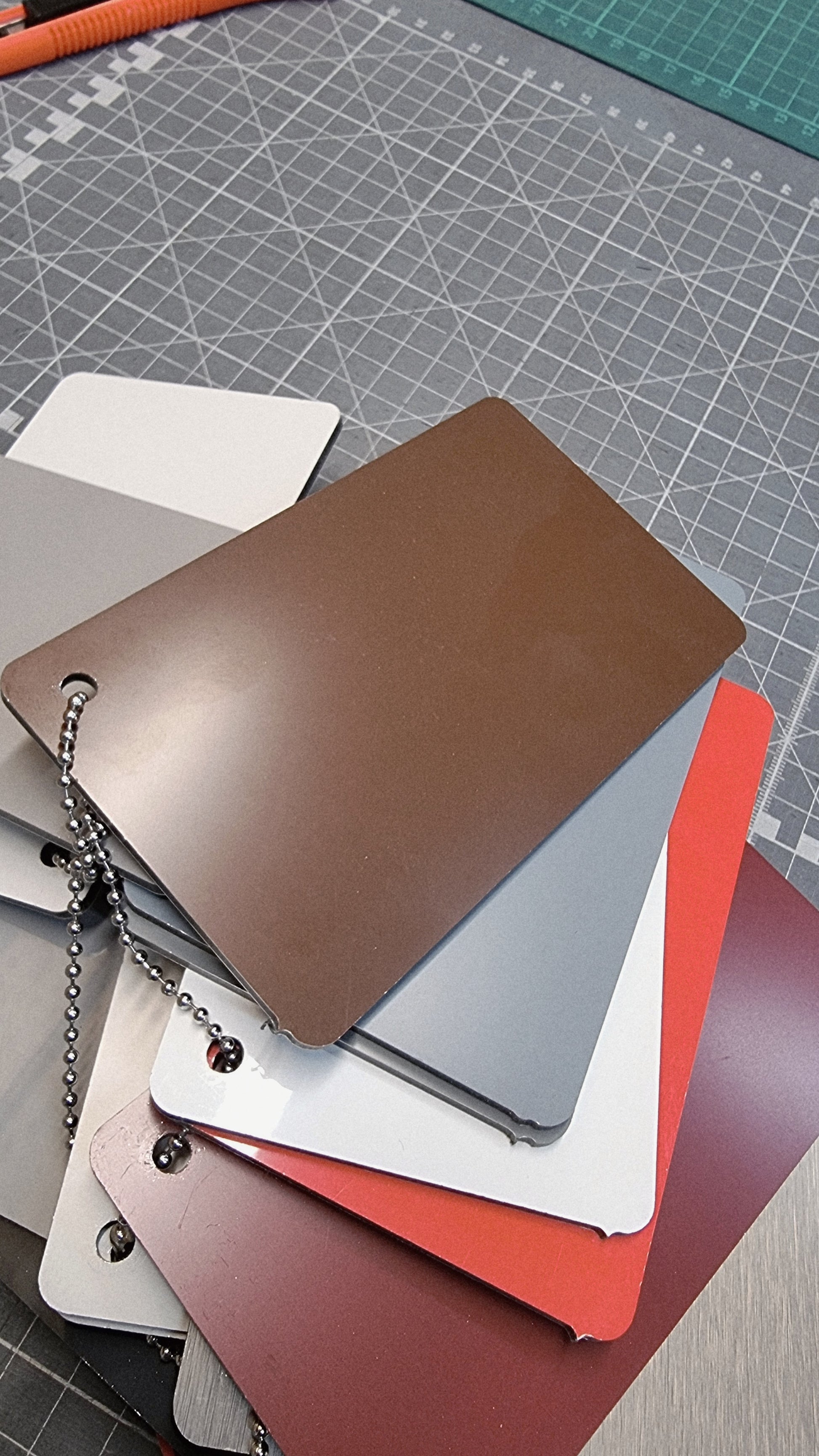 Custom Order - Blended HAIR COLLECTIVE - 160cm wide - matte brown - raised lettering + self adhesive lettering