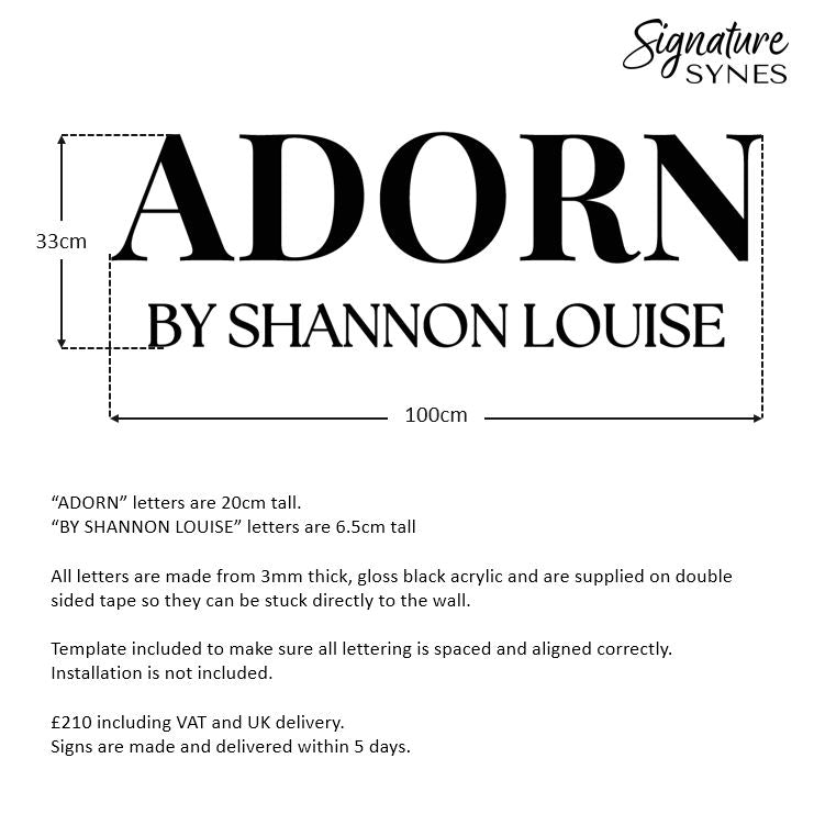 Custom Order - ADORN - gloss black - 100cm wide - Double Sided Tape