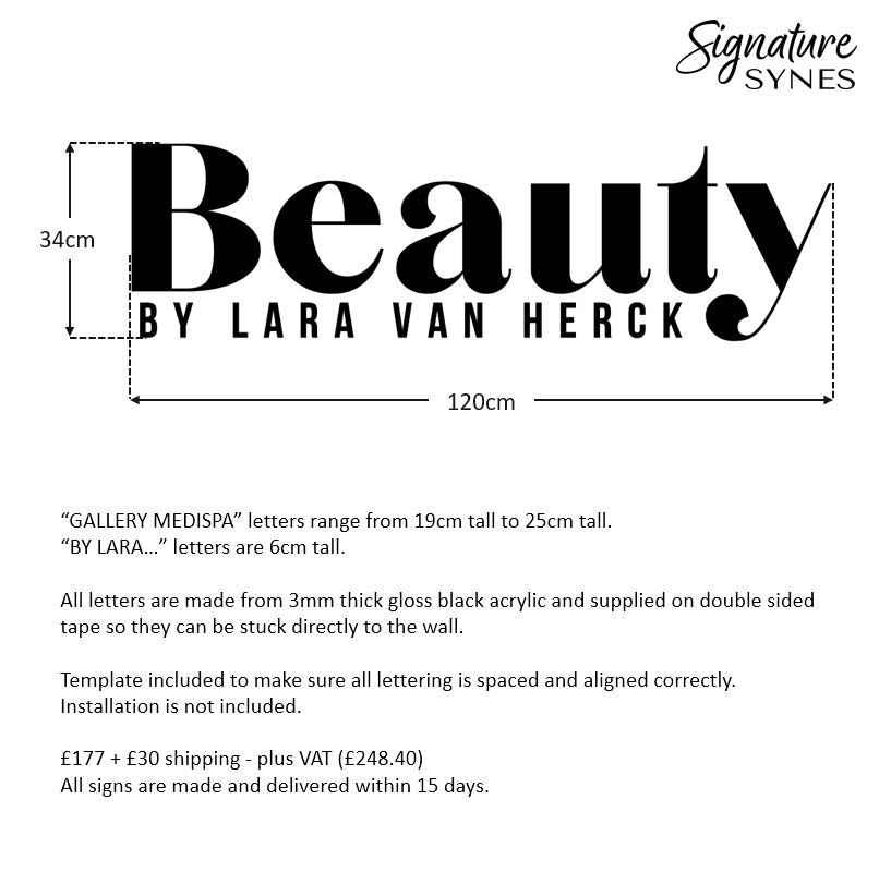 Custom Order - Beauty BY LARA VAN HERCK - Gloss black - 120cm wide - Double Sided Tape