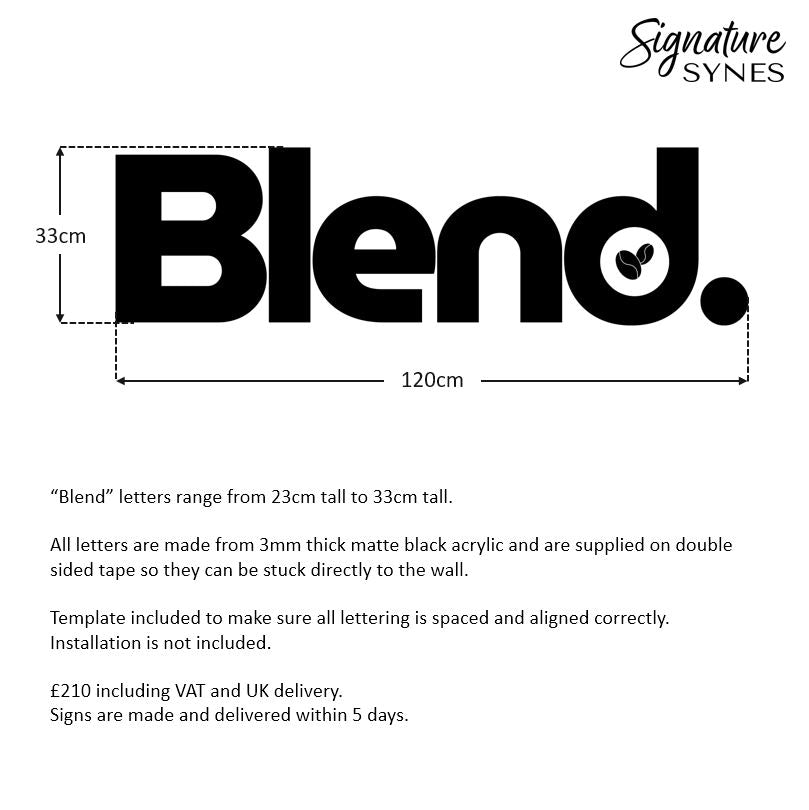 Custom Order - Blend. - Matte black - 120cm wide - Double Sided Tape