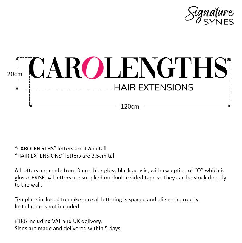 Custom Order - CAROLENGTHS - gloss black and CERISE - 120cm wide - Double Sided Tape