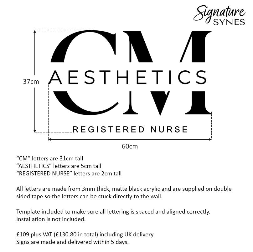 Custom Order - CM AESTHETICS - matte black - 60cm wide - Double Sided Tape