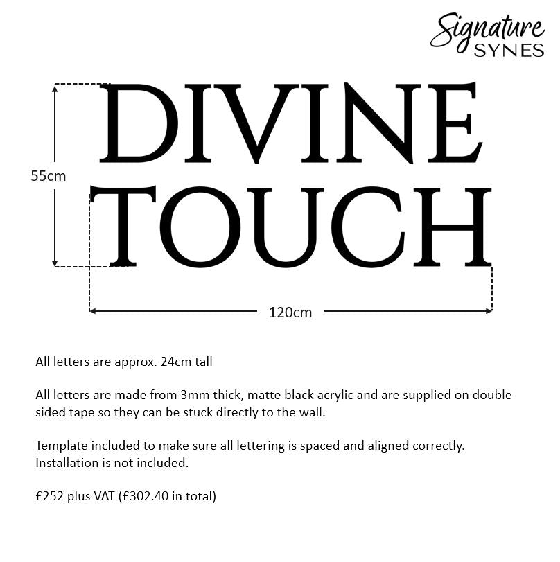 Custom Order - DIVINE TOUCH - Matte black - 120cm wide - Double Sided Tape