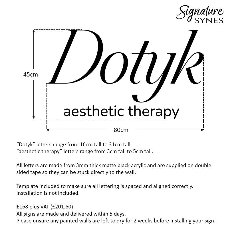 Custom Order - Dotyk - Matte black - 80cm wide - Double Sided Tape