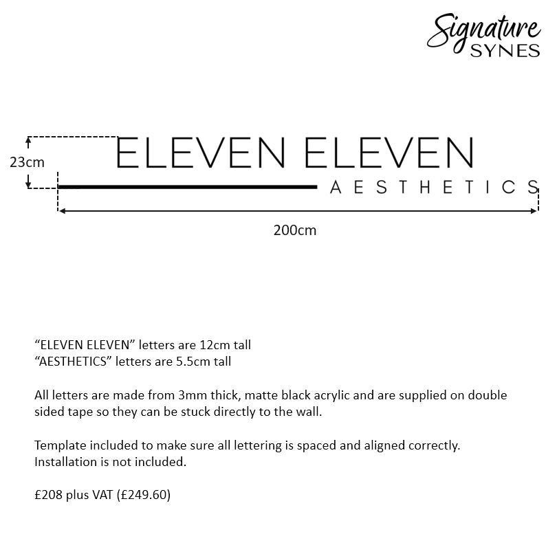 Custom Order - ELEVEN ELEVEN - matte black - 200cm wide - Double Sided Tape