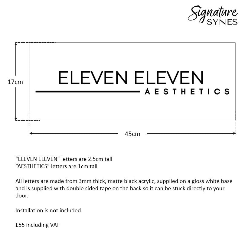 Custom Order - ELEVEN ELEVEN - matte black - 200cm wide - Double Sided Tape