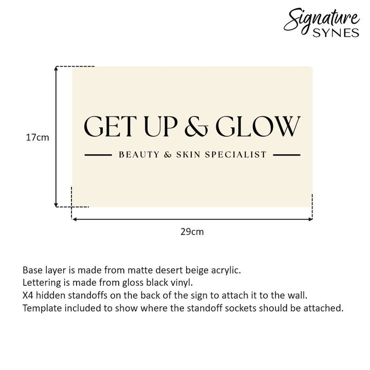 Custom Order - GET UP & GLOW - "GOLD MIRROR" - 110cm wide + Outdoor Sign - Double Sided Tape