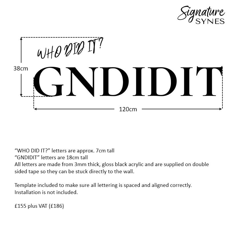 Custom Order - GNDIDIT - gloss black - 120cm wide - Double Sided Tape