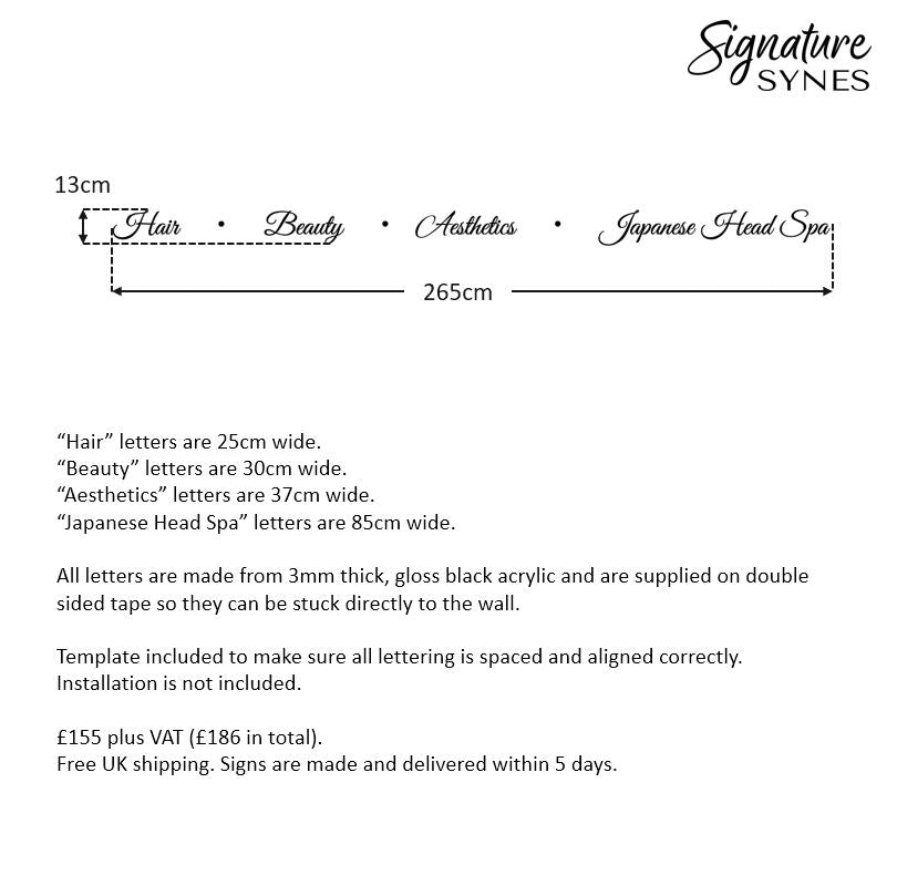 Custom Order - Hair Beauty Aesthetics... - gloss black - 100cm wide - Double Sided Tape