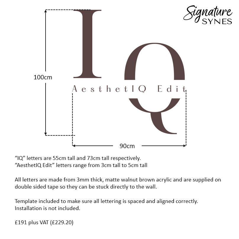 Custom Order - IQ AesthetIQ Edit - matte walnut brown - 90cm wide - Double Sided Tape