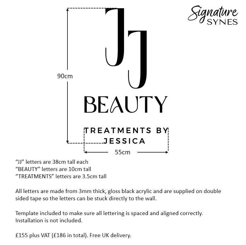 Custom Order - JJ BEAUTY - gloss black - 55cm wide - Double Sided Tape