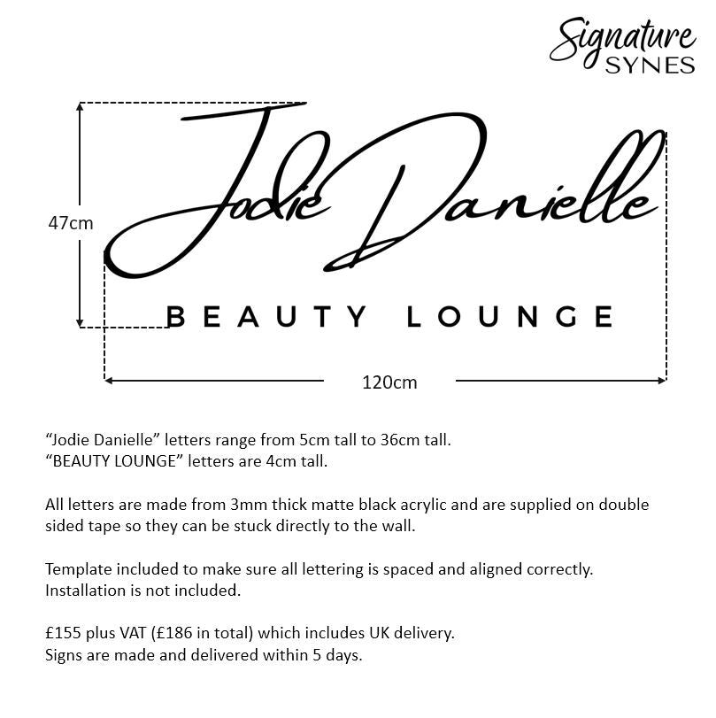 Custom Order - Jodie Danielle - Matte black - 120cm wide - Double Sided Tape