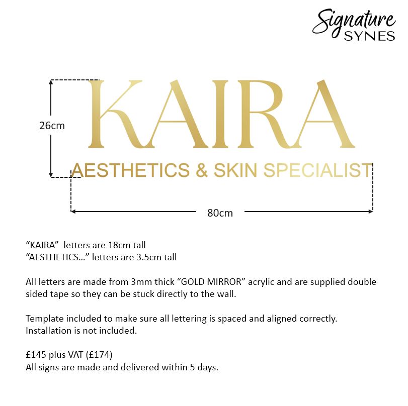 Custom Order - KAIRA - metallic "GOLD" - 80cm wide - Double Sided Tape