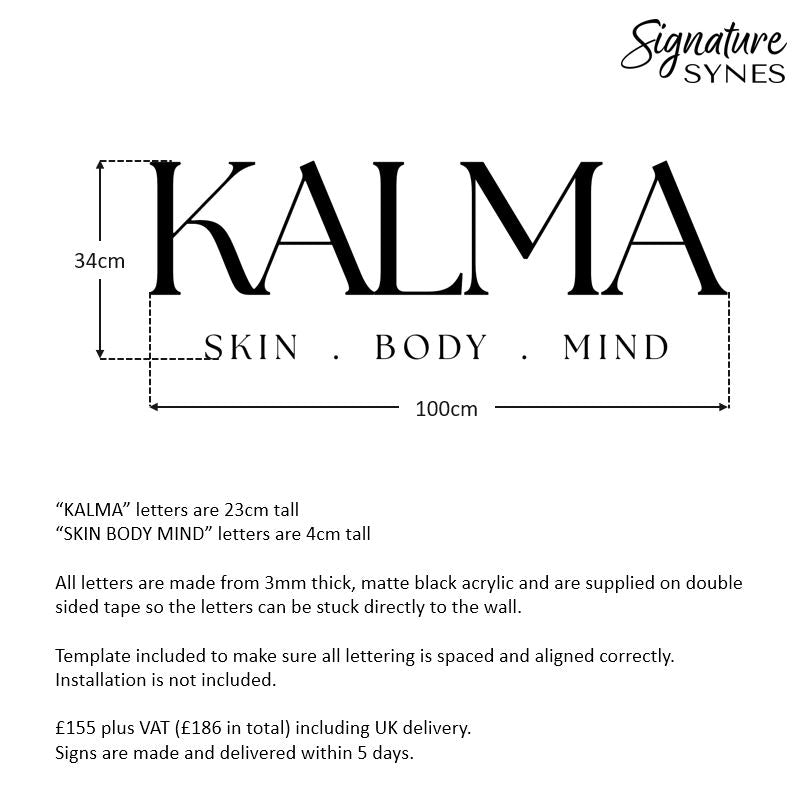 Custom Order - KALMA - Matte black - 100cm wide - Double Sided Tape