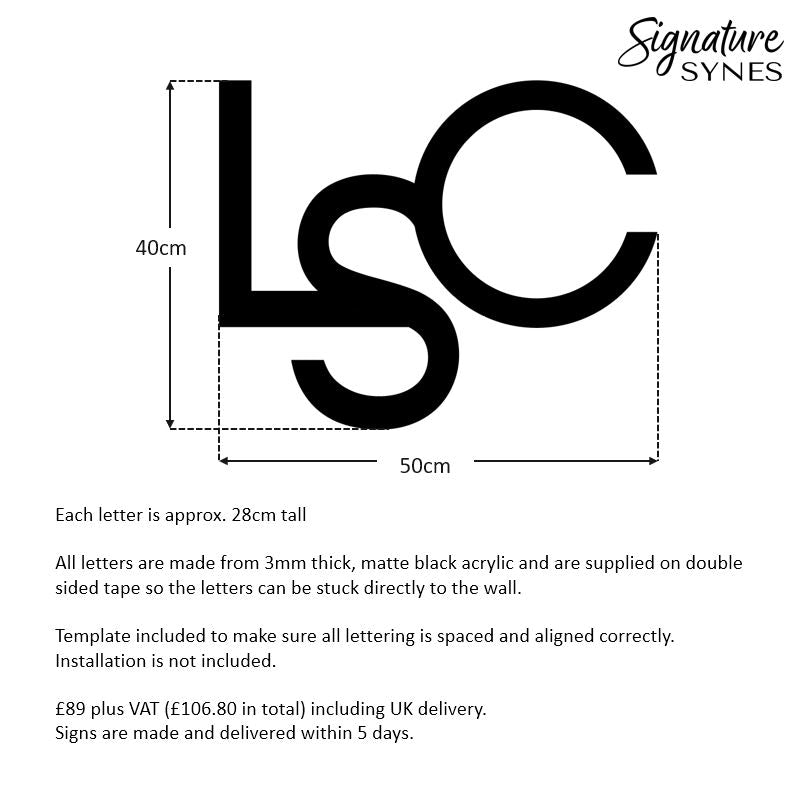 Custom Order - LSC - Matte black - 50cm wide - Double Sided Tape