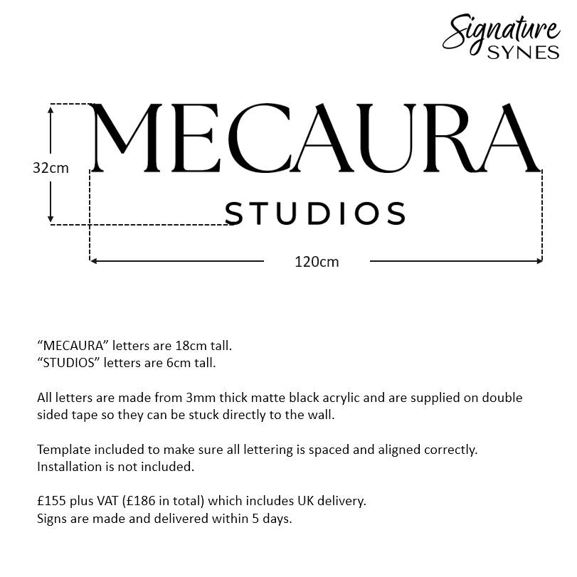 Custom Order - MECAURA - Matte black - 120cm wide - Double Sided Tape