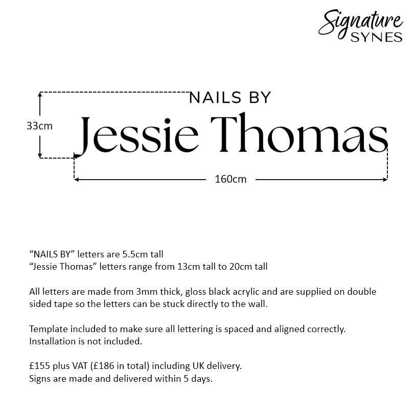 Custom Order - NAILS BY Jessie Thomas - gloss black - 160cm wide - Double Sided Tape