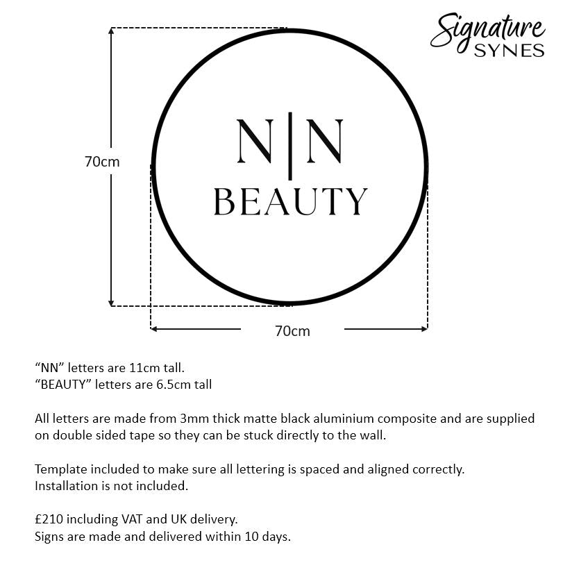 Custom Order - N|N BEAUTY - Matte black - 70cm wide - Double Sided Tape