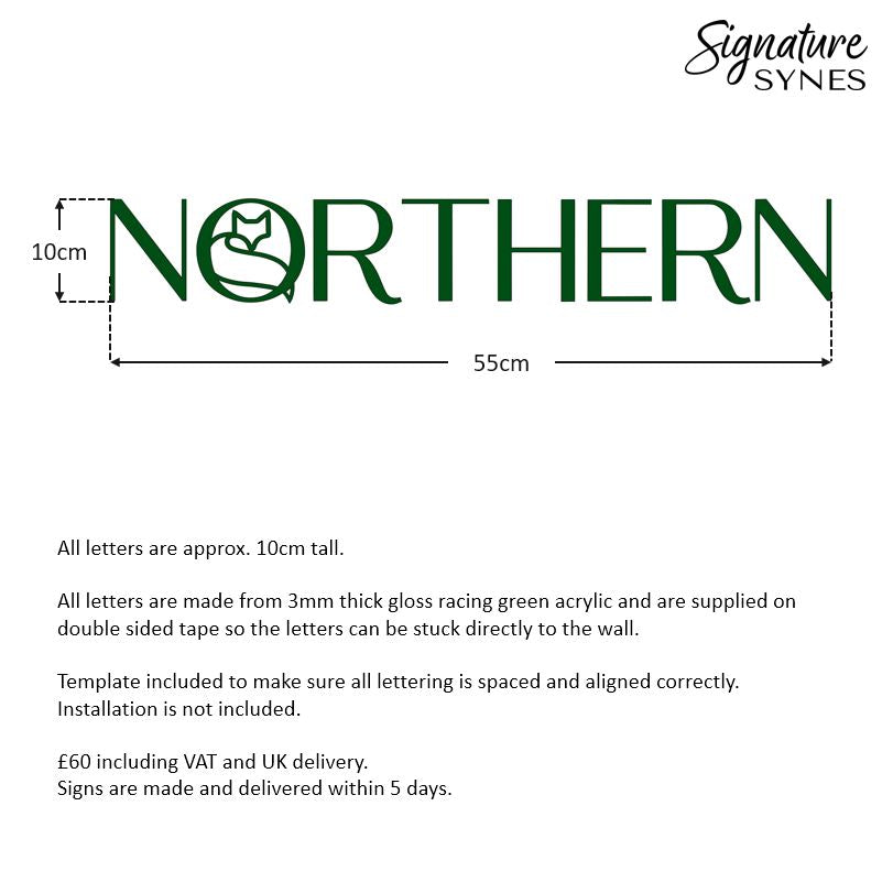 Custom Order - FOXFORM PILATES - gloss racing green - SIGN PACKAGE