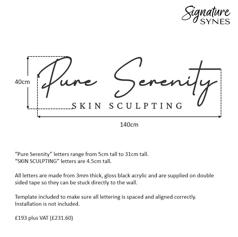 Custom Order - Pure Serenity - gloss black - 140cm wide - Double Sided Tape