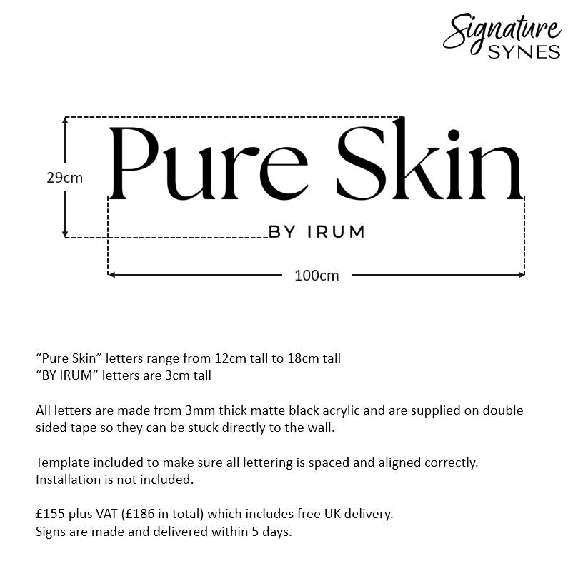 Custom Order - Pure Skin BY IRUM - Matte black - 100cm wide - Double Sided Tape