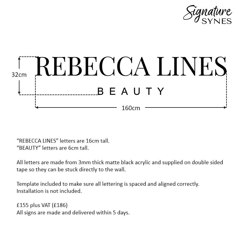 Custom Order - REBECCA LINES - Matte black - 160cm wide - Double Sided Tape