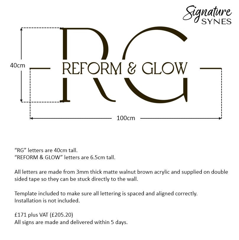 Custom Order - REFORM & GLOW - matte walnut brown - 100cm wide - Double Sided Tape