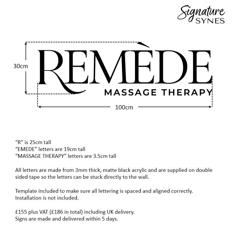 Custom Order - REMEDE - Matte black - 100cm wide - Double Sided Tape