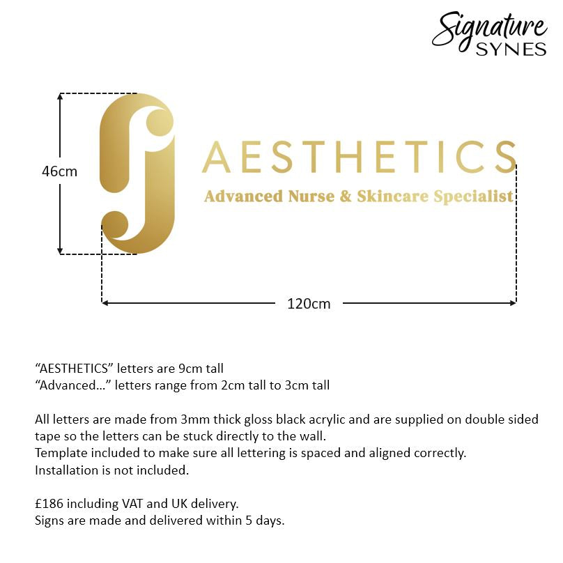 Custom Order - RJ AESTHETICS - metallic "GOLD" - 120cm wide - Double Sided Tape