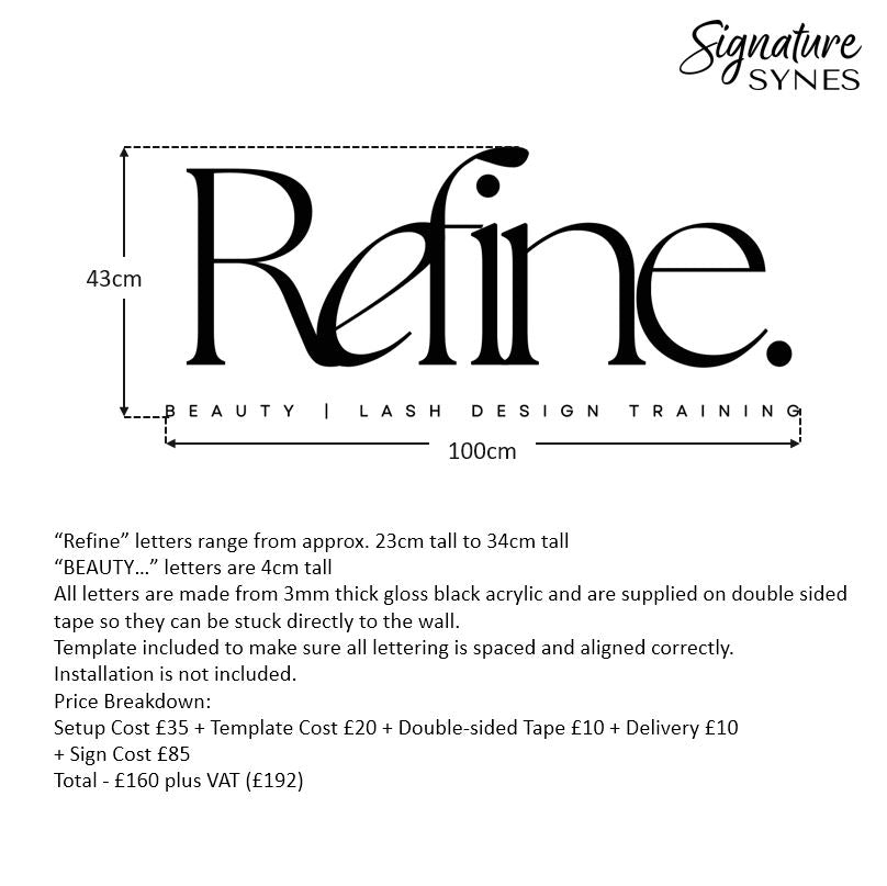 Custom Order - Refine - gloss black - 100cm wide - Double Sided Tape