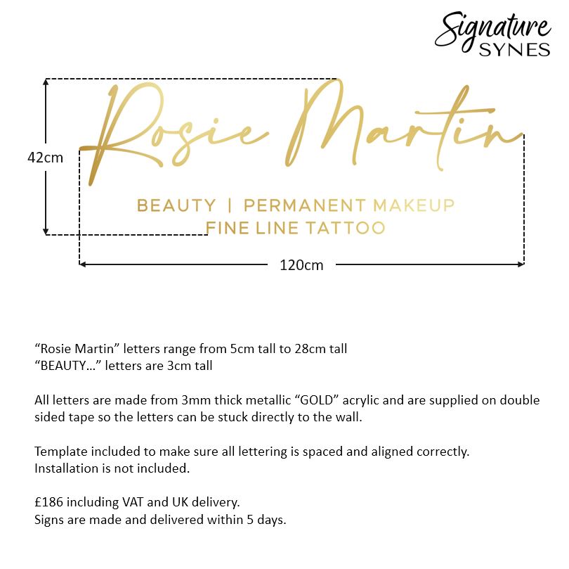 Custom Order - Rosie Martin / Mia May - metallic "GOLD" - SIGN PACKAGE