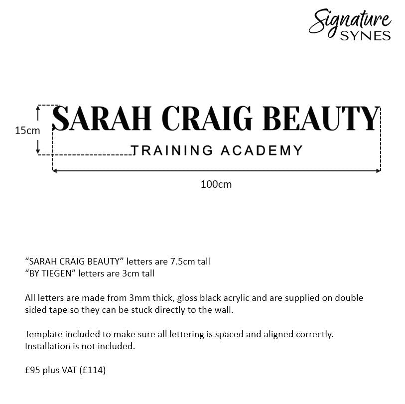 Custom Order - SARAH CRAIG BEAUTY - gloss black - 100cm wide - Double Sided Tape