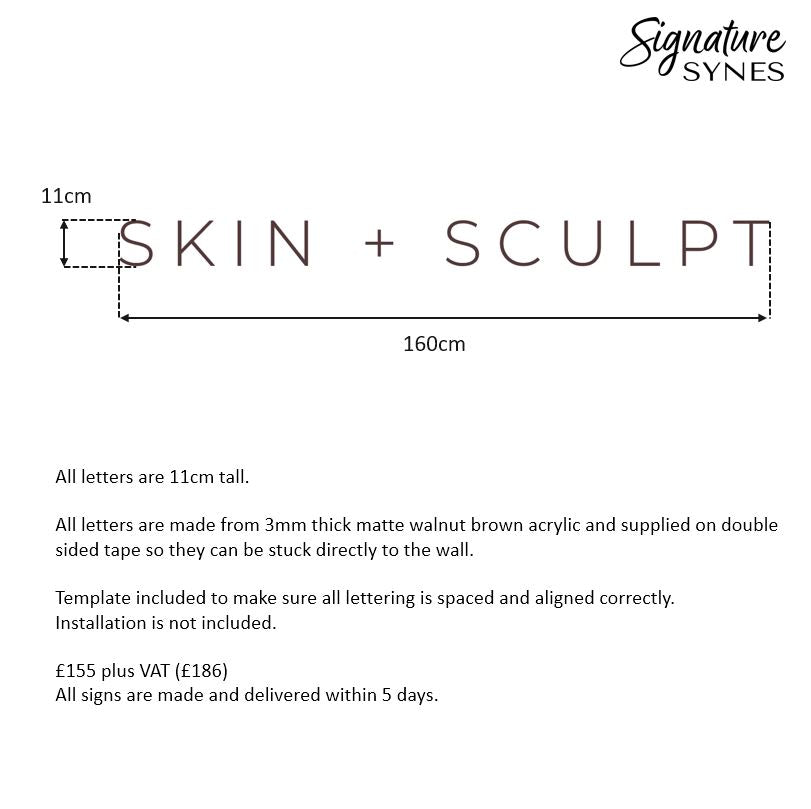 Custom Order - SKIN + SCULPT - matte walnut brown - 160cm wide - Double Sided Tape