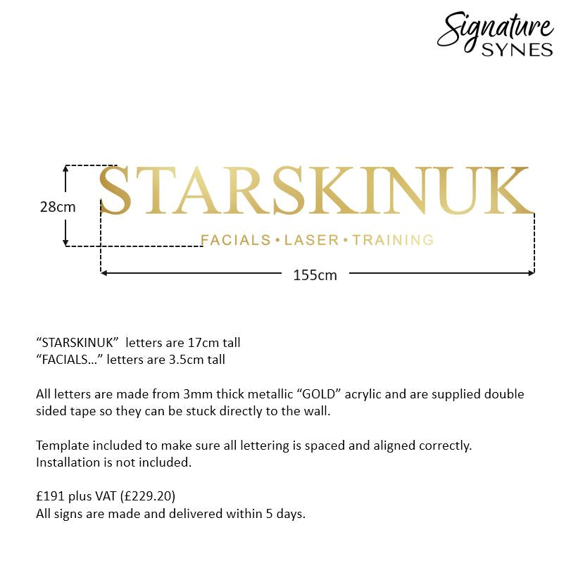 Custom Order - STARSKINUK - metallic "GOLD" - 120cm wide - Double Sided Tape