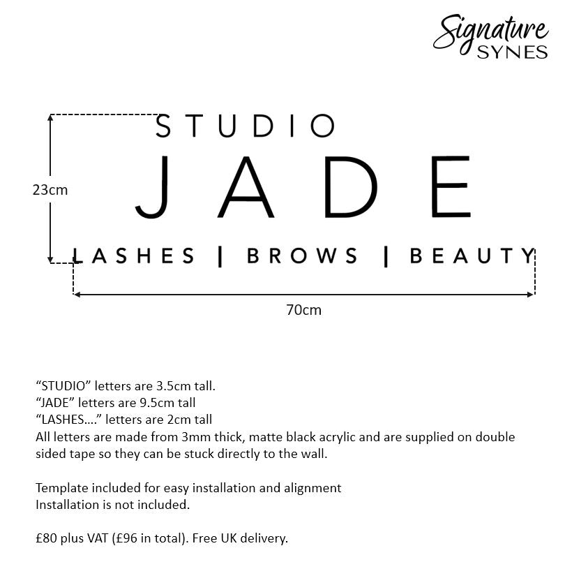 Custom Order - STUDIO JADE - Matte black - 70cm wide - Double Sided Tape