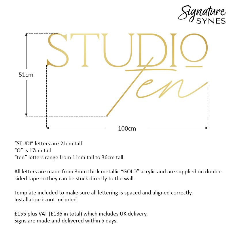 Custom Order - STUDIO ten - metallic "GOLD" - 100cm wide - Double Sided Tape