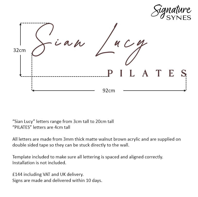 Custom Order - Sian Lucy - matte walnut brown - 92cm wide - Double Sided Tape