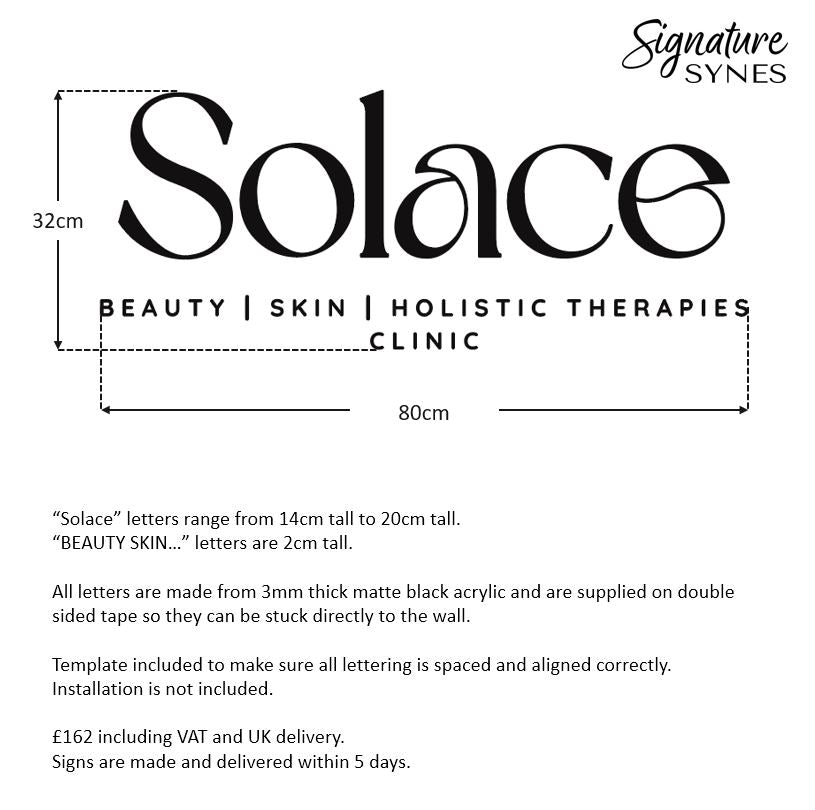 Custom Order - Solace - matte black - 80cm wide - Double Sided Tape