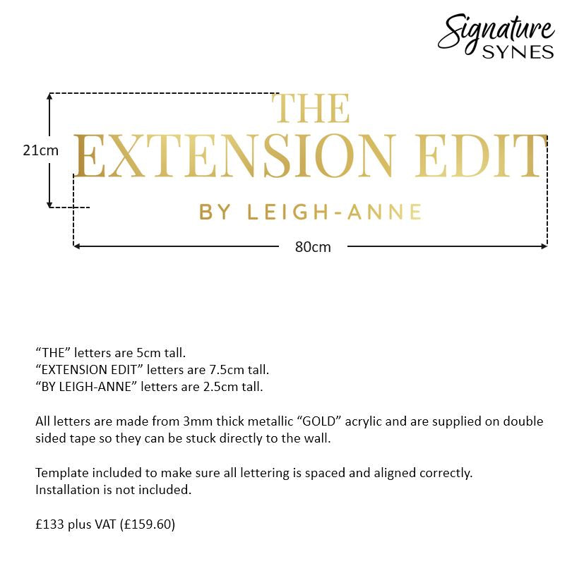 Custom Order - THE EXTENSION EDIT - metallic "GOLD" - 80cm wide - Double Sided Tape