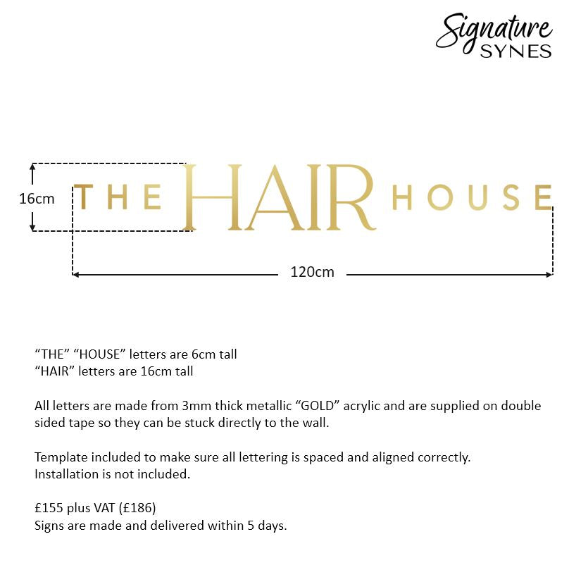 Custom Order - THE HAIR HOUSE - metallic "GOLD" - 120cm wide - Double Sided Tape