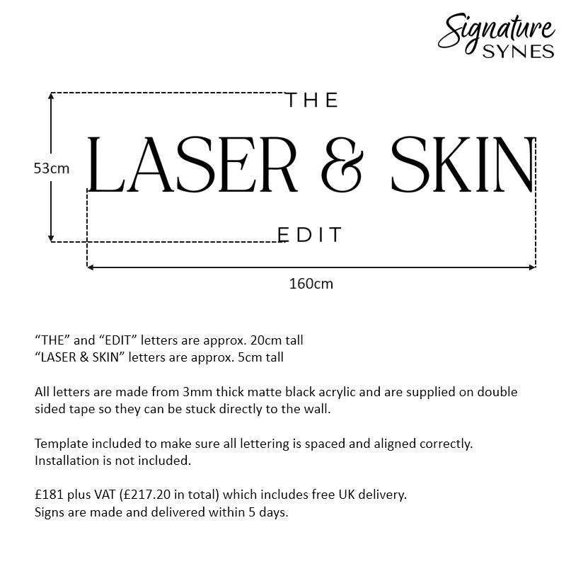 Custom Order - THE LASER & SKIN EDIT - Matte black - 160cm wide - Double Sided Tape