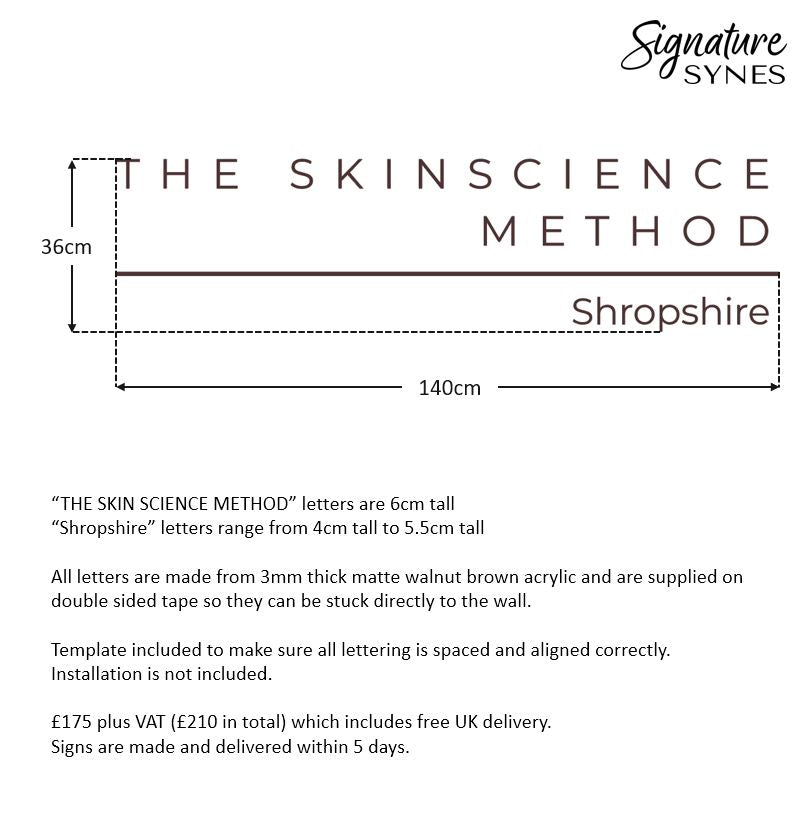 Custom Order - THE SKINSCIENCE METHOD - matte walnut brown - 140cm wide - Double Sided Tape