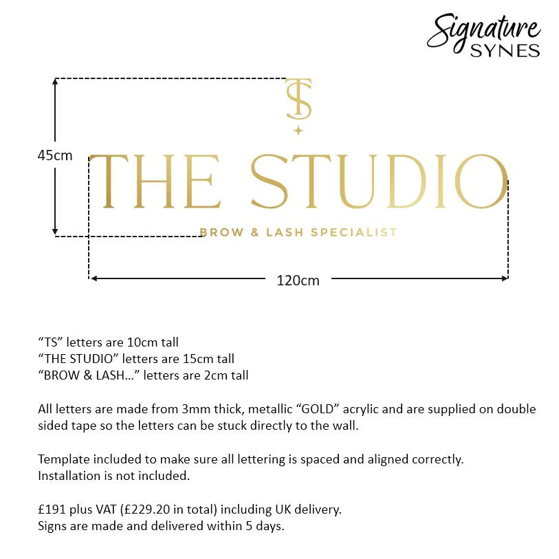 Custom Order - THE STUDIO - metallic "GOLD" - 120cm wide - Double Sided Tape