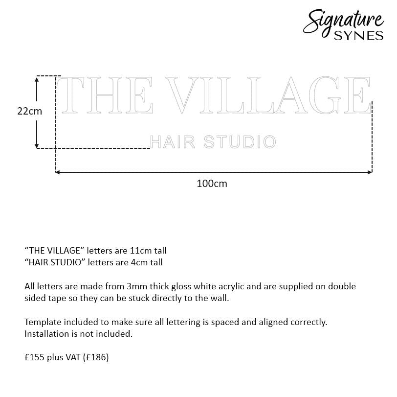 Custom Order - THE VILLAGE - gloss white - 100cm wide - Double Sided Tape