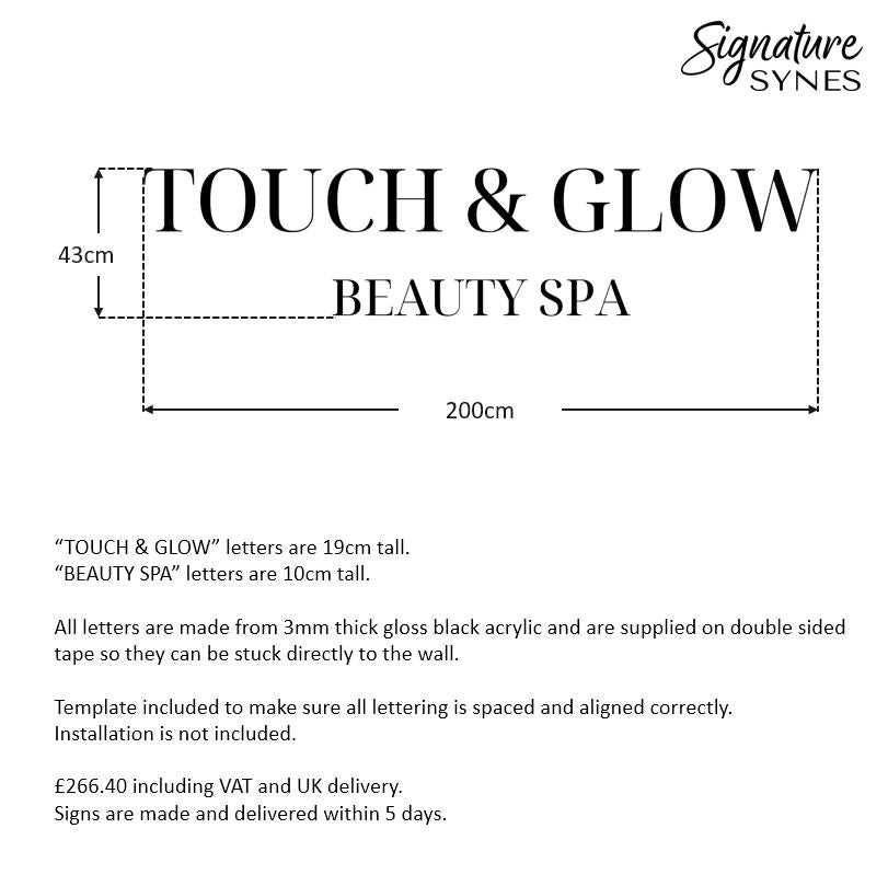 Custom Order - TOUCH & GLOW - gloss black - 200cm wide - Double Sided Tape