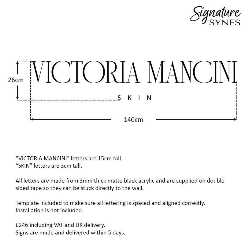 Custom Order - VICTORIA MANCINI - Matte black - 140cm wide - Double Sided Tape