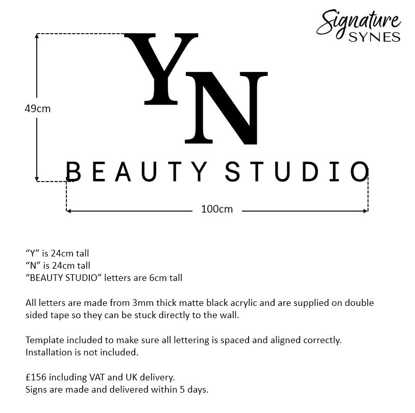 Custom Order - YN BEAUTY STUDIO - Matte black - 100cm wide - Double Sided Tape