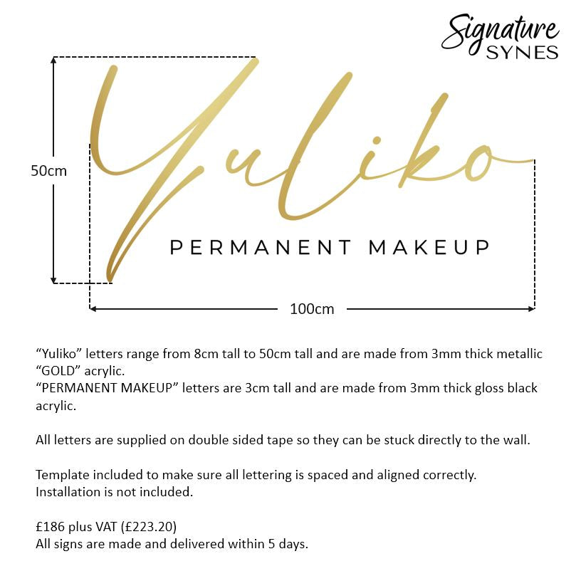 Custom Order - Yuliko - gloss black and metallic "GOLD" - 100cm wide - Double Sided Tape