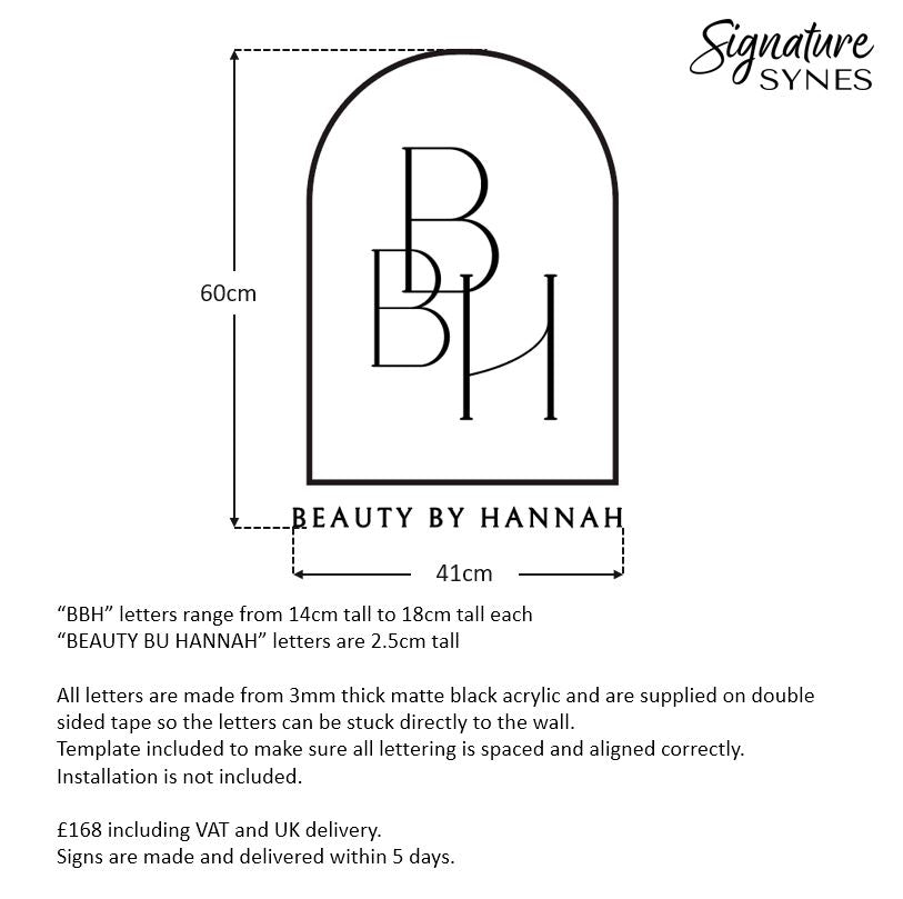 Custom Order - BBH - matte black - 60cm tall - Double Sided Tape